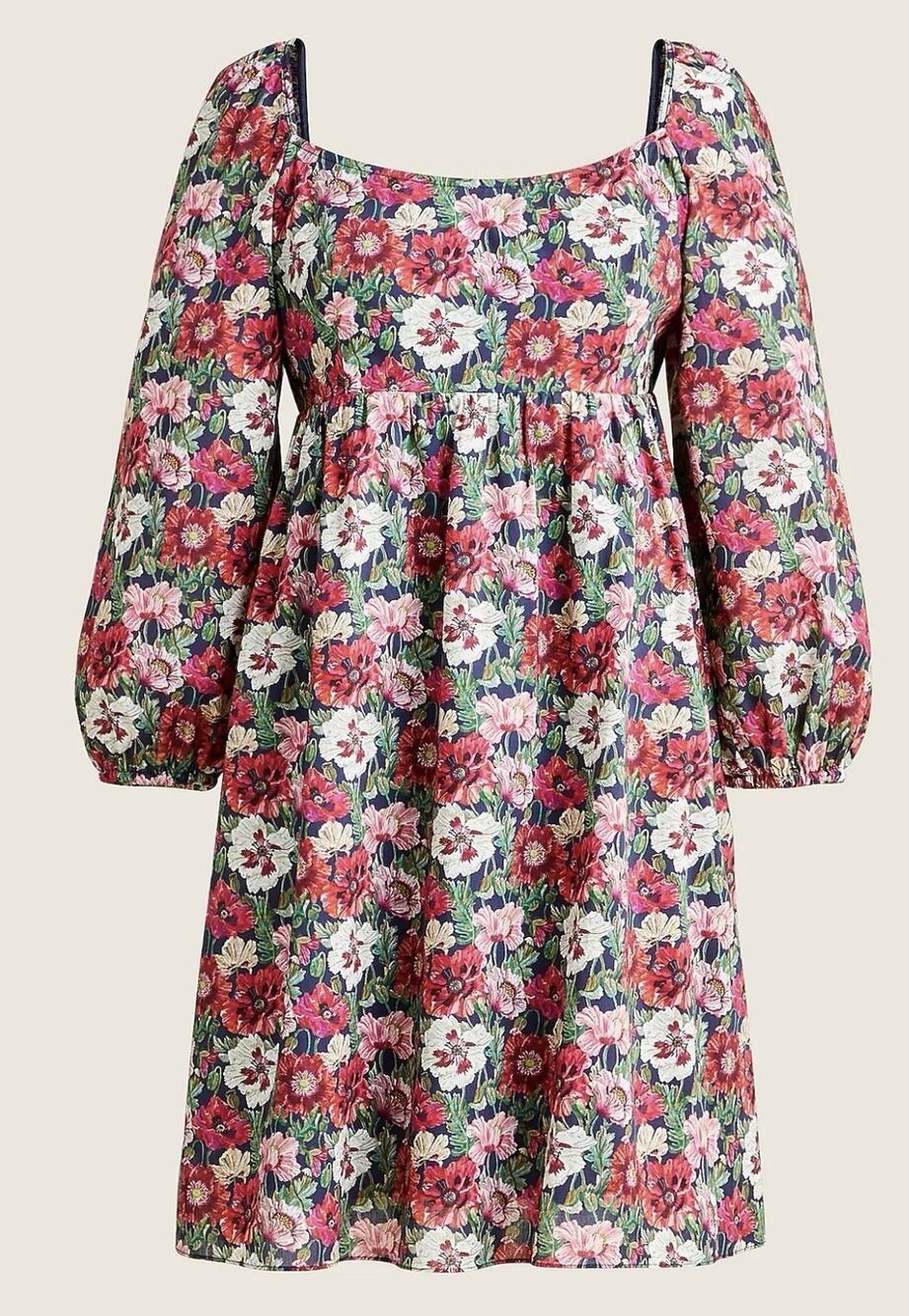 J Crew Puff sleeve mini dress Liberty poppy Amelie floral 14 wedding guest smock